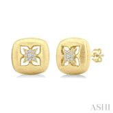 .08CTRDDM FLORAL STUD ER YG 14K-G